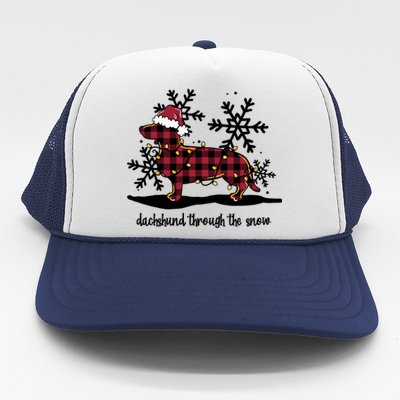 Dachshund Through The White Snow Retro Dachshund Lover Owner Meaningful Gift Trucker Hat