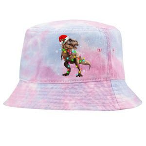 Dinosaur Trex Tree Christmas Sweater Xmas Pet Dino Trex Tie-Dyed Bucket Hat