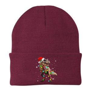 Dinosaur Trex Tree Christmas Sweater Xmas Pet Dino Trex Knit Cap Winter Beanie