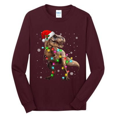 Dinosaur Trex Tree Christmas Sweater Xmas Pet Dino Trex Tall Long Sleeve T-Shirt