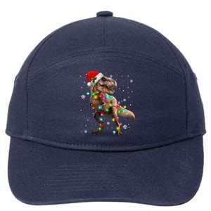 Dinosaur Trex Tree Christmas Sweater Xmas Pet Dino Trex 7-Panel Snapback Hat