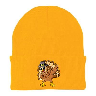 Dabbing Turkey Thanksgiving Day Pilgrim Funny Dab Cute Gift Knit Cap Winter Beanie