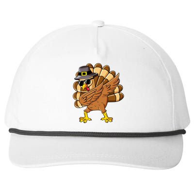 Dabbing Turkey Thanksgiving Day Pilgrim Funny Dab Cute Gift Snapback Five-Panel Rope Hat