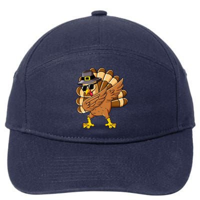 Dabbing Turkey Thanksgiving Day Pilgrim Funny Dab Cute Gift 7-Panel Snapback Hat