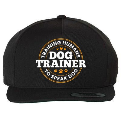 Dog Trainer Training Humans To Speak Dog Funny Trainer Wool Snapback Cap