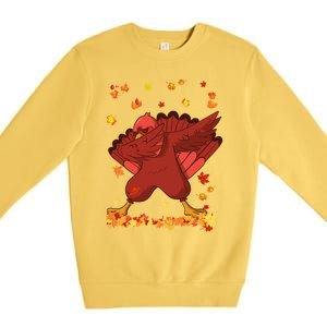 Dabbing Turkey Thanksgiving Day Turkey Day Dab Dance Fall Cute Gift Premium Crewneck Sweatshirt