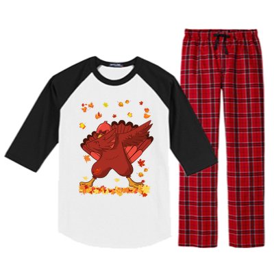 Dabbing Turkey Thanksgiving Day Turkey Day Dab Dance Fall Cute Gift Raglan Sleeve Pajama Set