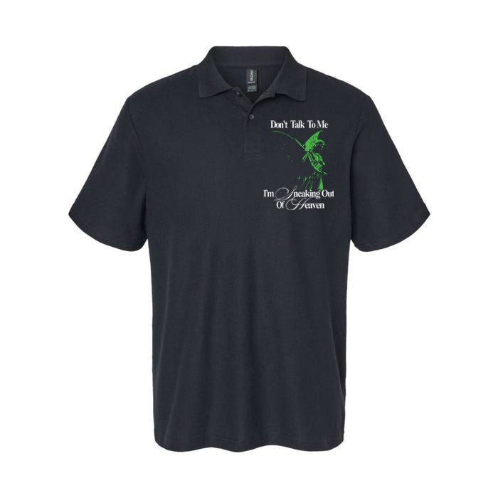 Dont Talk To Me Im Sneaking Out Of Heaven Softstyle Adult Sport Polo