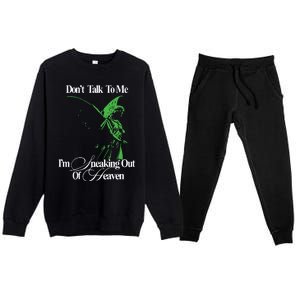 Dont Talk To Me Im Sneaking Out Of Heaven Premium Crewneck Sweatsuit Set