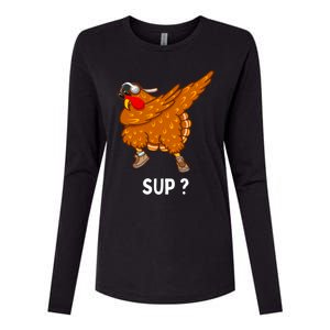 Dabbing Turkey Thanksgiving Great Gift Womens Cotton Relaxed Long Sleeve T-Shirt