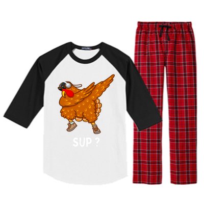 Dabbing Turkey Thanksgiving Great Gift Raglan Sleeve Pajama Set