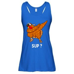 Dabbing Turkey Thanksgiving Great Gift Ladies Essential Flowy Tank