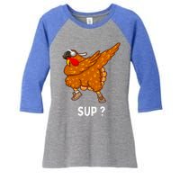 Dabbing Turkey Thanksgiving Great Gift Women's Tri-Blend 3/4-Sleeve Raglan Shirt