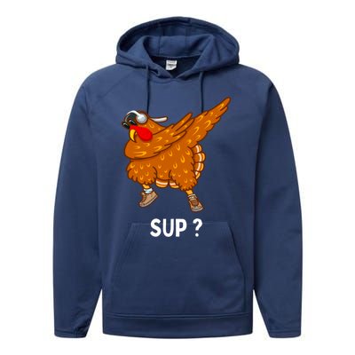 Dabbing Turkey Thanksgiving Great Gift Performance Fleece Hoodie