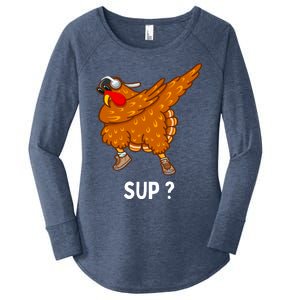 Dabbing Turkey Thanksgiving Great Gift Women's Perfect Tri Tunic Long Sleeve Shirt