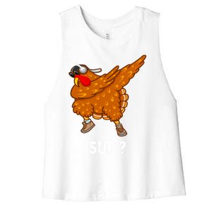 Dabbing Turkey Thanksgiving Great Gift Women's Racerback Cropped Tank