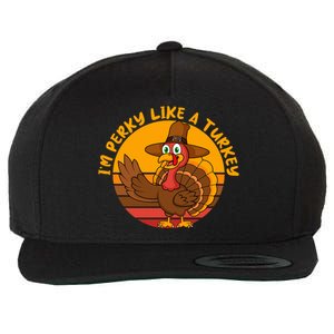 Dabbing Turkey Thanksgiving Gift Wool Snapback Cap