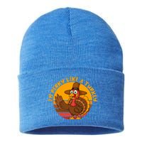 Dabbing Turkey Thanksgiving Gift Sustainable Knit Beanie