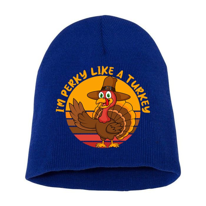 Dabbing Turkey Thanksgiving Gift Short Acrylic Beanie