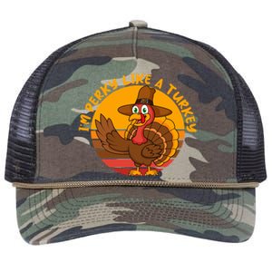 Dabbing Turkey Thanksgiving Gift Retro Rope Trucker Hat Cap