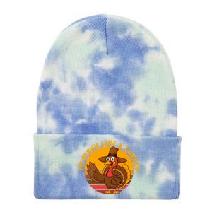 Dabbing Turkey Thanksgiving Gift Tie Dye 12in Knit Beanie