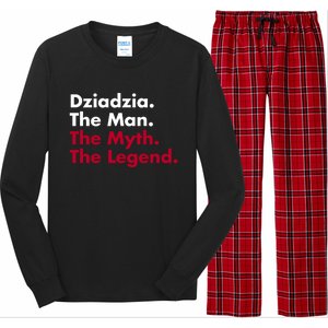 Dziadzia The The Myth The Legend Dad And Grandfather Gift Long Sleeve Pajama Set