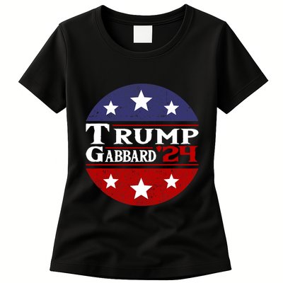 Donald Trump Tulsi Gabbard 2024 Conservative Us Flag Womens T-Shirt