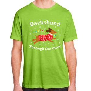 Dachshund Through The Snow Funny Gift Adult ChromaSoft Performance T-Shirt