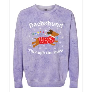 Dachshund Through The Snow Funny Gift Colorblast Crewneck Sweatshirt