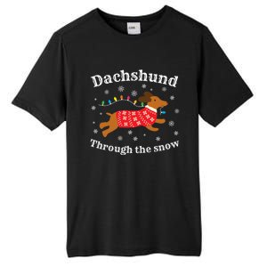 Dachshund Through The Snow Funny Gift Tall Fusion ChromaSoft Performance T-Shirt