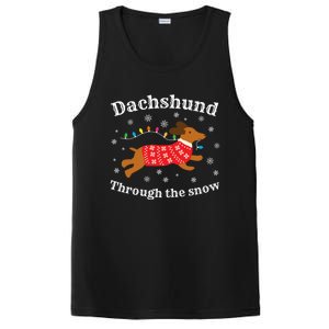 Dachshund Through The Snow Funny Gift PosiCharge Competitor Tank