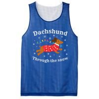 Dachshund Through The Snow Funny Gift Mesh Reversible Basketball Jersey Tank