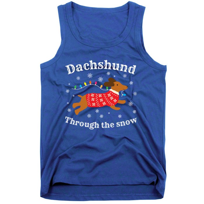 Dachshund Through The Snow Funny Gift Tank Top