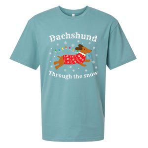 Dachshund Through The Snow Funny Gift Sueded Cloud Jersey T-Shirt