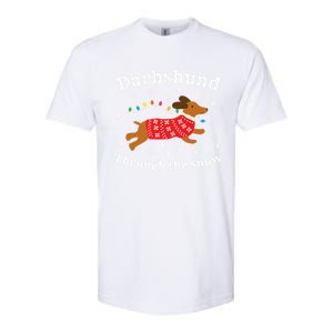 Dachshund Through The Snow Funny Gift Softstyle CVC T-Shirt