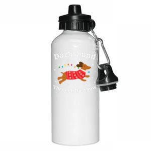 Dachshund Through The Snow Funny Gift Aluminum Water Bottle