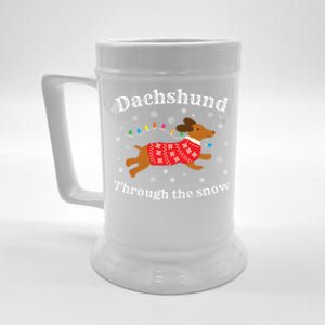 Dachshund Through The Snow Funny Gift Beer Stein