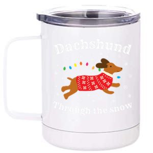 Dachshund Through The Snow Funny Gift 12 oz Stainless Steel Tumbler Cup