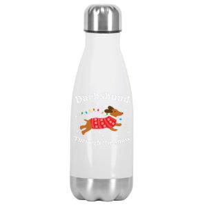 Dachshund Through The Snow Funny Gift Stainless Steel Insulated Water Bottle