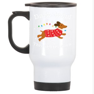 Dachshund Through The Snow Funny Gift Stainless Steel Travel Mug