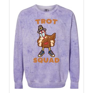 Dabbing Turkey Trot Squad Mask Funny Thanksgiving 2020 Gift Colorblast Crewneck Sweatshirt