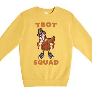 Dabbing Turkey Trot Squad Mask Funny Thanksgiving 2020 Gift Premium Crewneck Sweatshirt