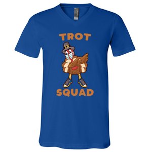 Dabbing Turkey Trot Squad Mask Funny Thanksgiving 2020 Gift V-Neck T-Shirt