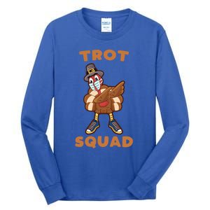 Dabbing Turkey Trot Squad Mask Funny Thanksgiving 2020 Gift Tall Long Sleeve T-Shirt