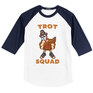 Dabbing Turkey Trot Squad Mask Funny Thanksgiving 2020 Gift Baseball Sleeve Shirt