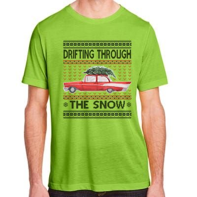 Drifting Through The Snow Ugly Christmas Sweater Adult ChromaSoft Performance T-Shirt