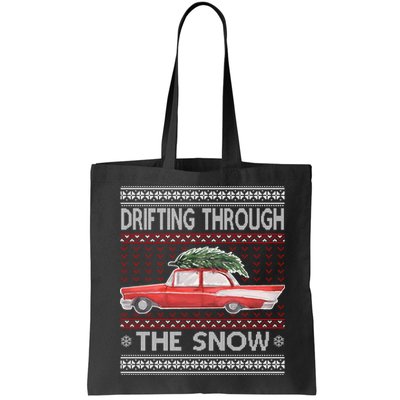 Drifting Through The Snow Ugly Christmas Sweater Bag