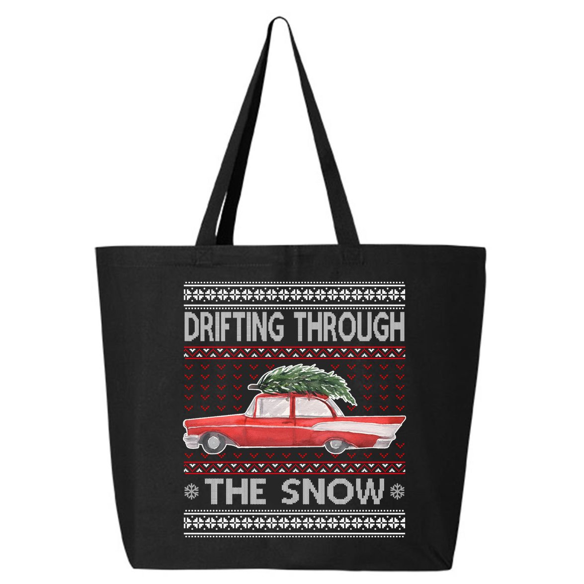 Drifting Through The Snow Ugly Christmas Sweater 25L Jumbo Tote