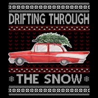 Drifting Through The Snow Ugly Christmas Sweater Short Acrylic Beanie