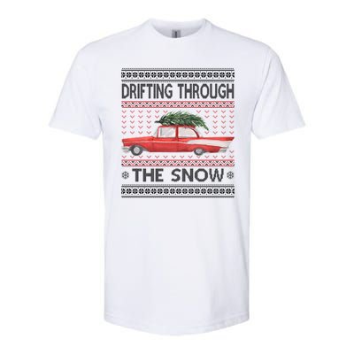 Drifting Through The Snow Ugly Christmas Sweater Softstyle® CVC T-Shirt